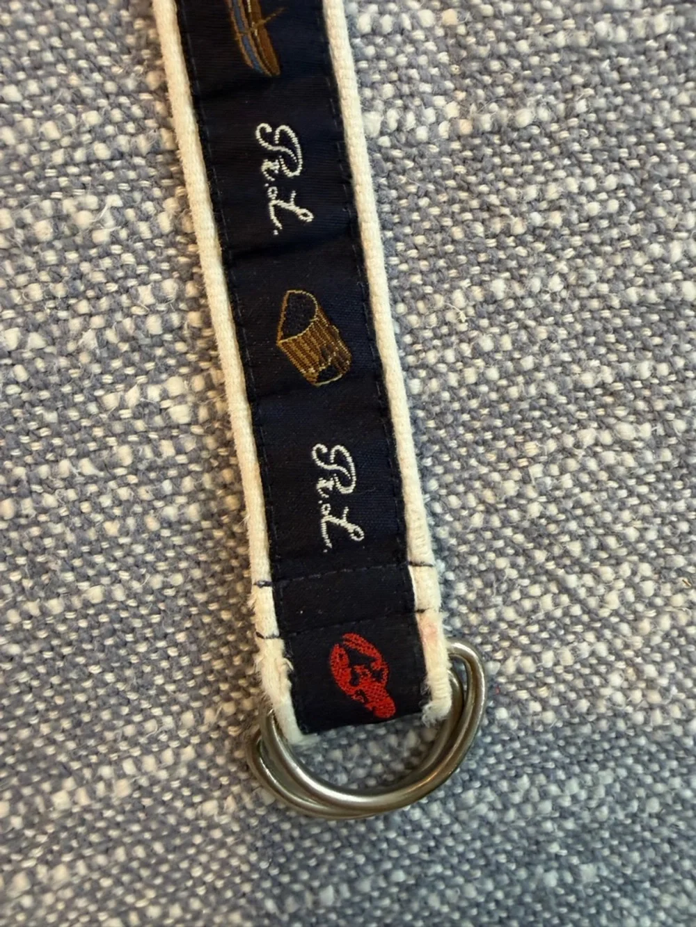 Ralph Lauren blue belt baby-toddler náutica themed lobsters 22”